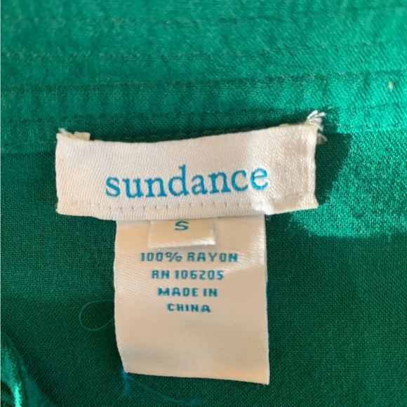 Sundance hippie boho blouse top shirt small green pleated popover - Picture 6 of 6